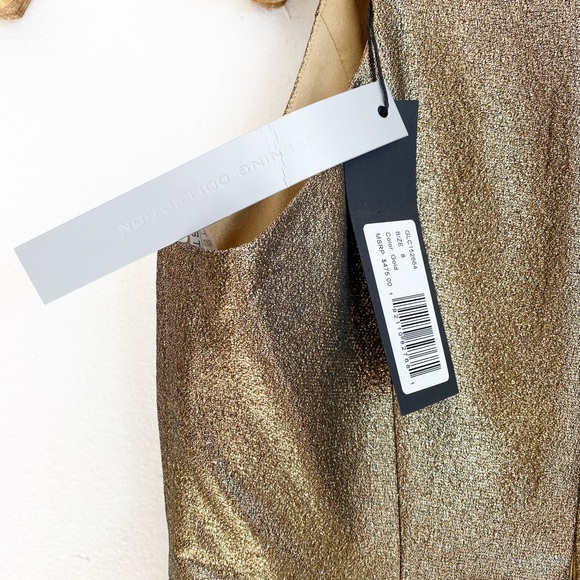 HALSTON HERITAGE BNWT gold peplum dress. - Picture 7 of 7